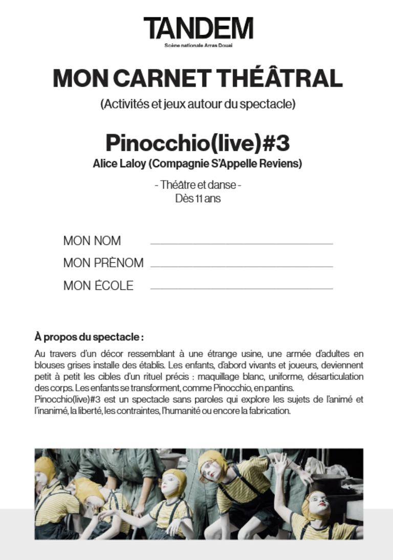 Tandem - Carnet du spectateur <i>Pinocchio(live)#3</i>