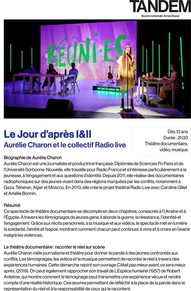 Tandem - Fiche pédagogique <i>Le Jour d'après</i>
