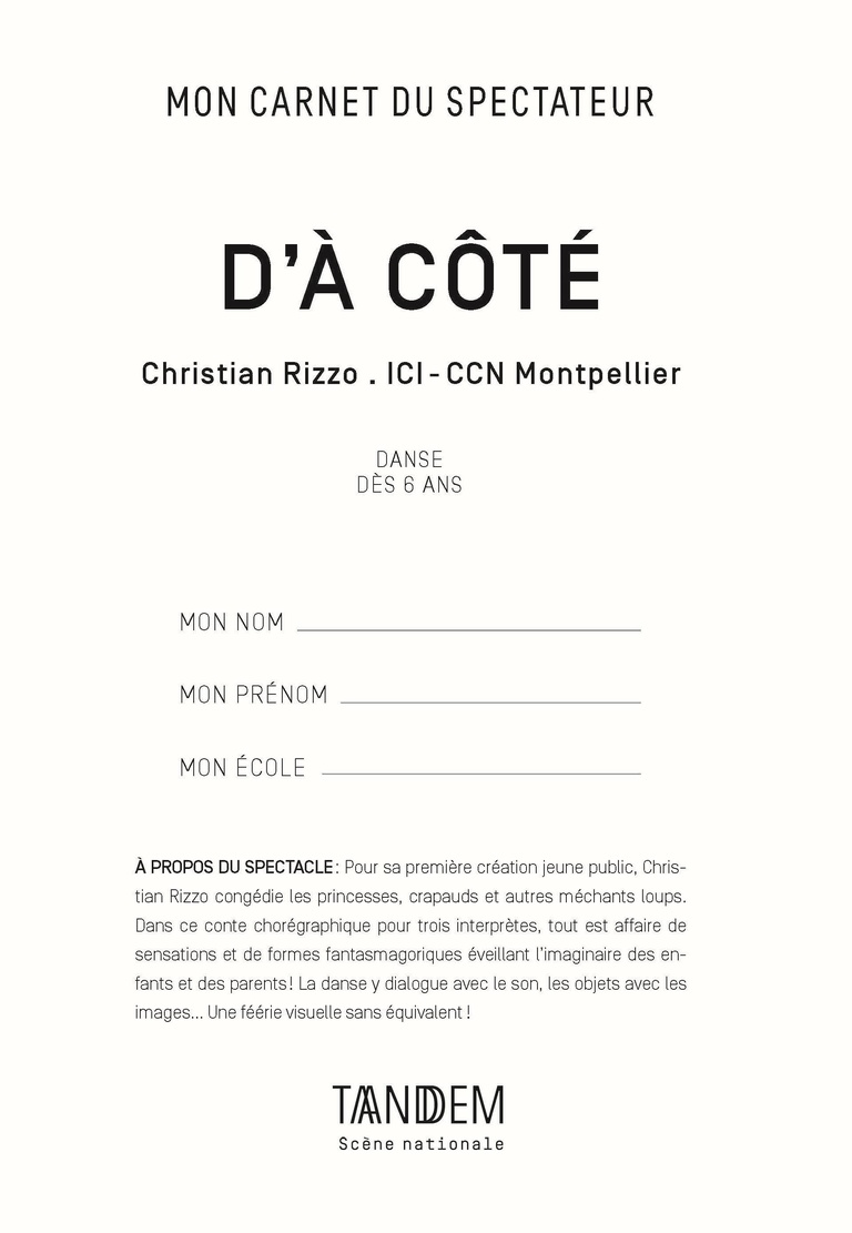 Tandem - Carnet D'À CÔTÉ<br>• Nov. 17